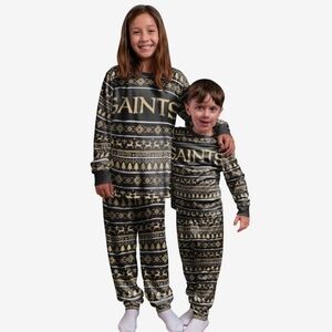 NFL FOCO New Orleans Saints Youth Unisex Holiday Pajamas Size Medium 5/6